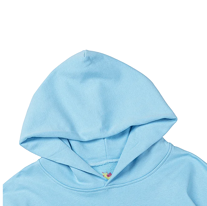 Sp5der Web Hoodie Sky Blue hood