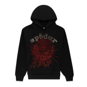 Sp5der OG Rhinestone Hoodie Black