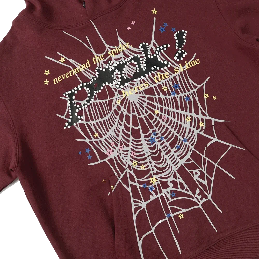 Sp5der Hoodie PNK Red close