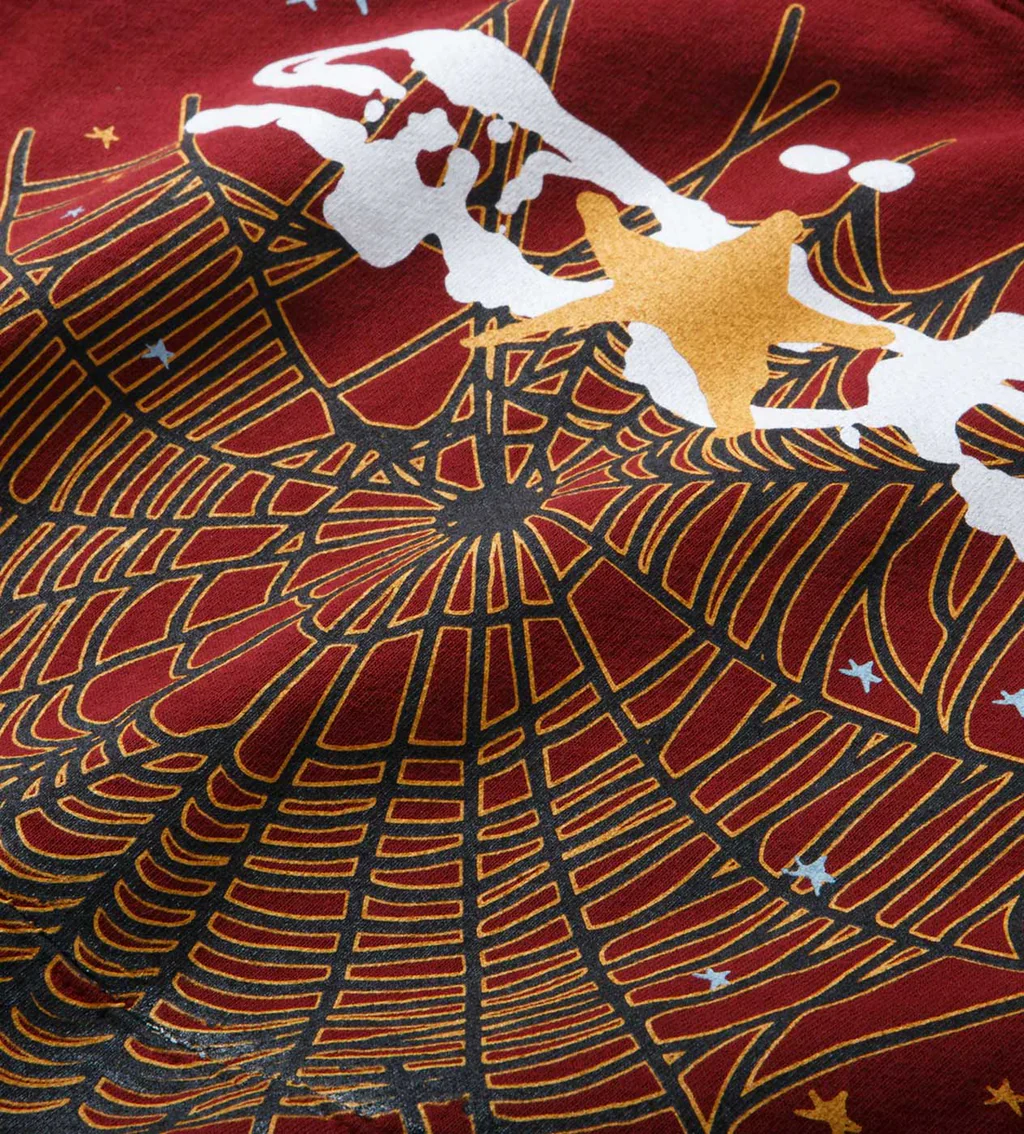 SP5 Maroon Sp5der Hoodie close