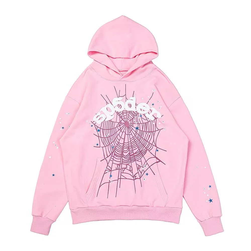 Sp5der OG Web Hoodie Pink