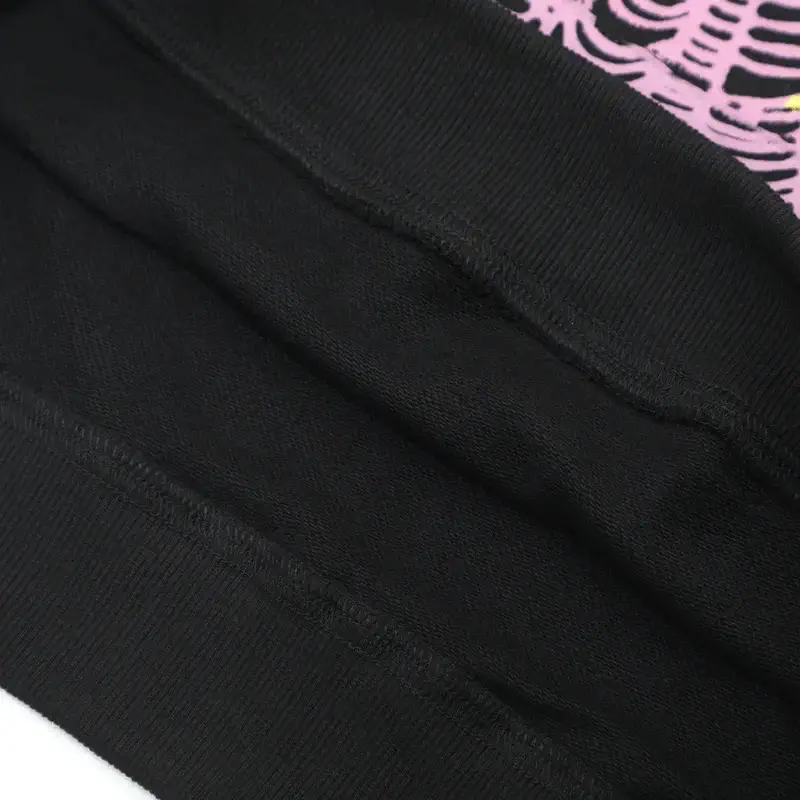 Sp5der Sweatsuit Worldwide Black hoodie close