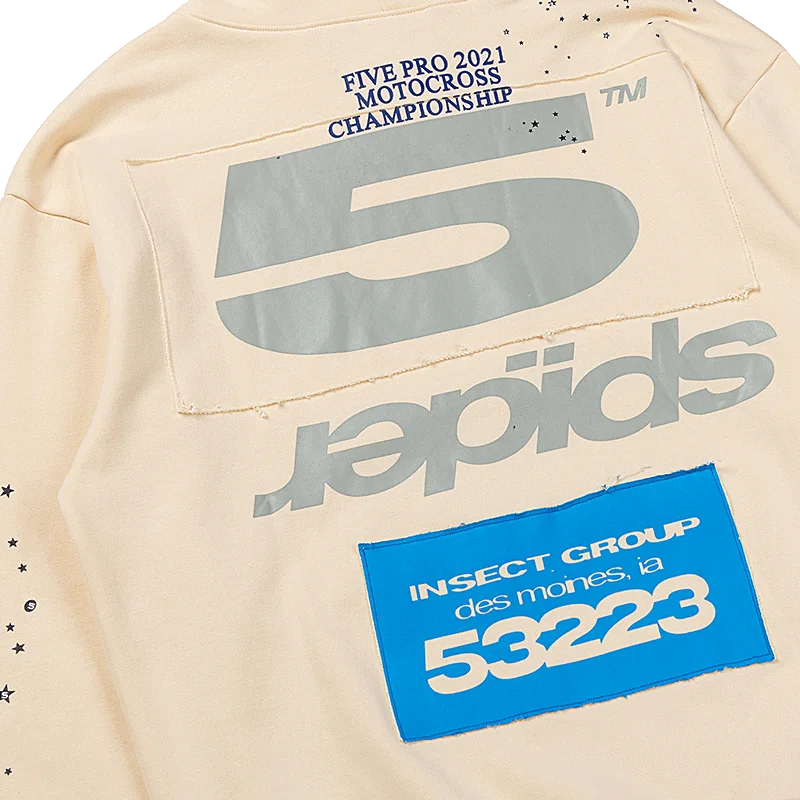 Sp5der Motocross Hoodie Beige – Ride in Style with Premium Comfort - Image 4
