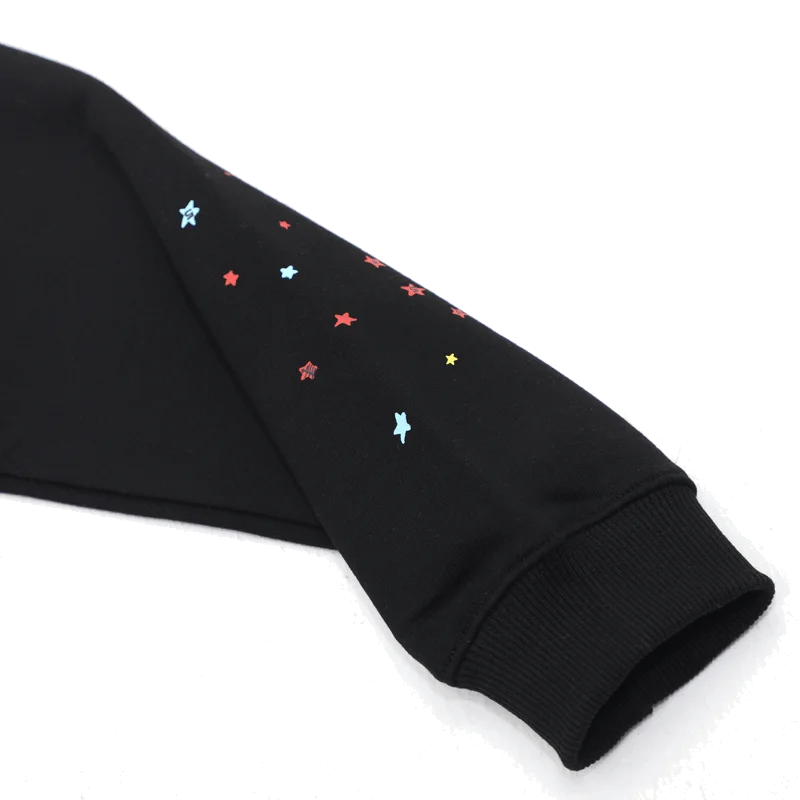 Sp5der Sweatsuit Worldwide Black hoodie sleeve